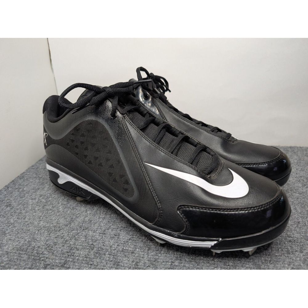Nike Air Swingman MVP Baseball Cleats‎ Men's Size 14 Black & White Metal Spikes